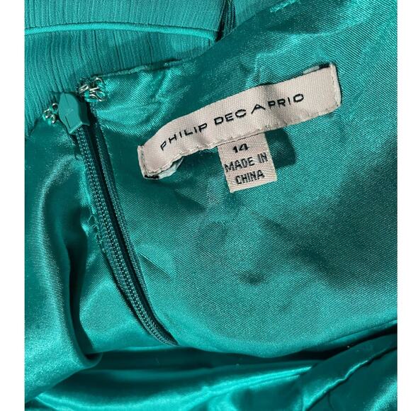 Philip Decaprio Women's Size 14 Halter Neck Tiered Dress Green Y2K - Picture 2 of 16